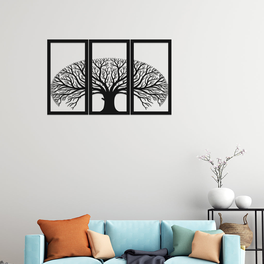 Superb Tree In Frame Metal Wall Art