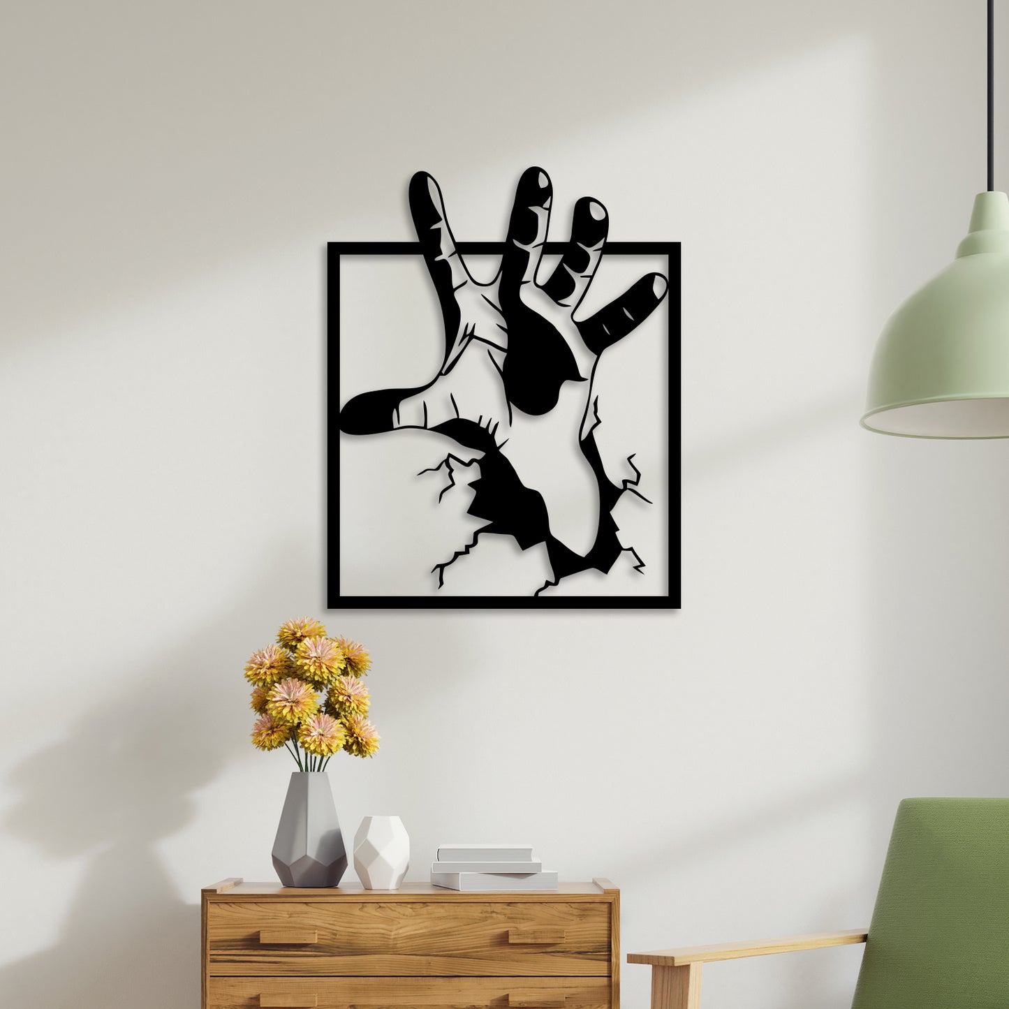 Power of Hand Metal Wall Art