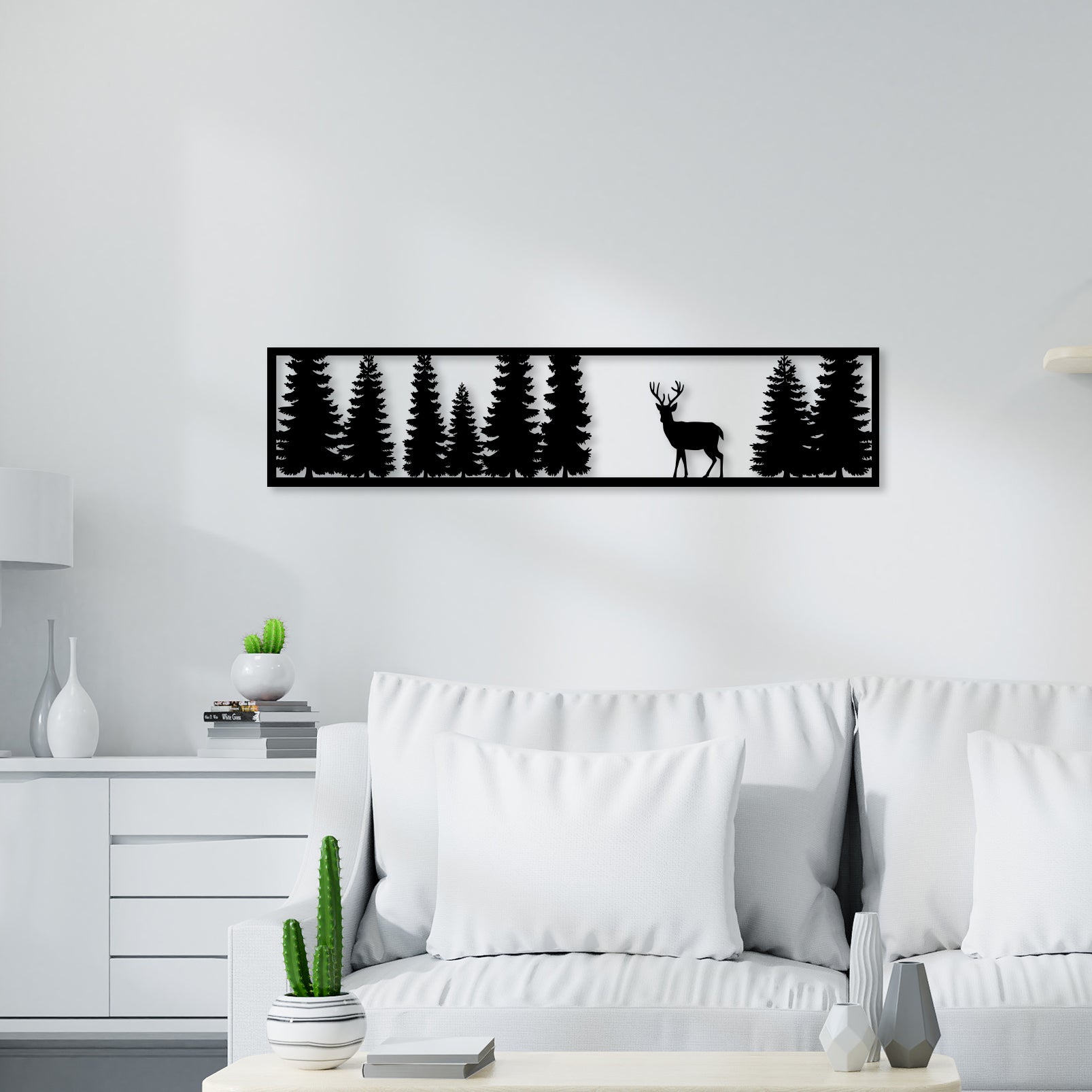 Deer in Forest Metal Wall Art