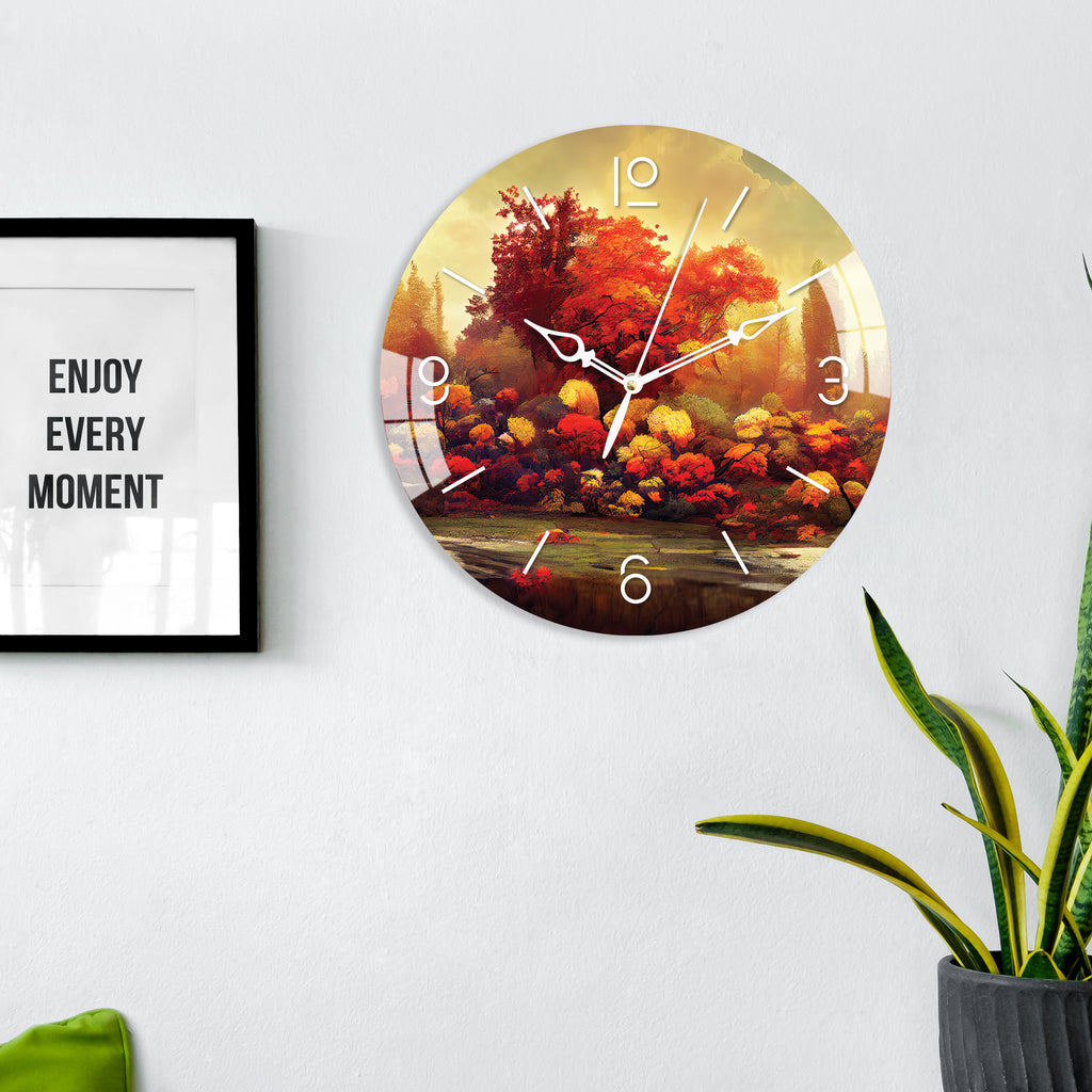 Autumn Season Printed Acrylic Wall Clock