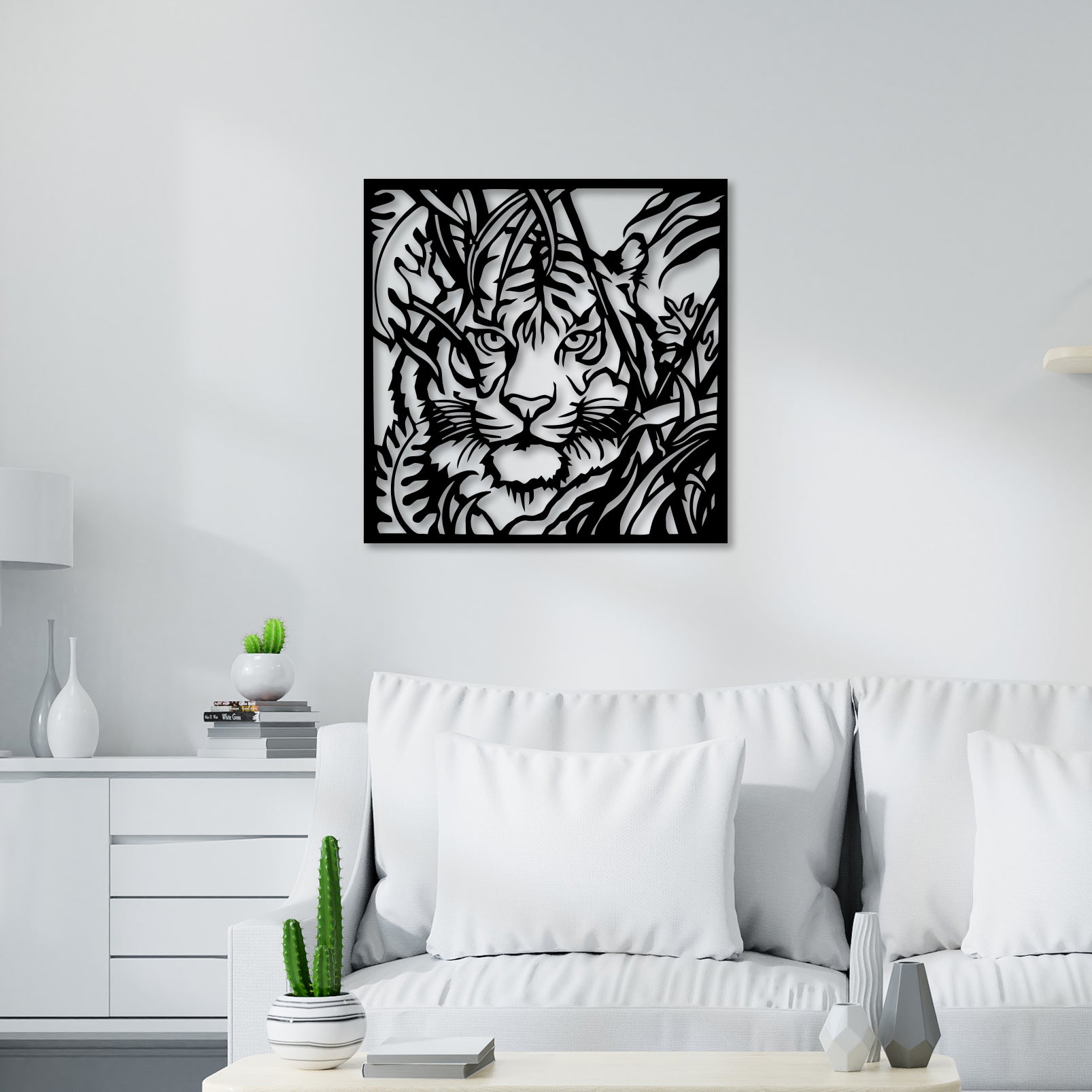 Tiger in Forest Metal Wall Art