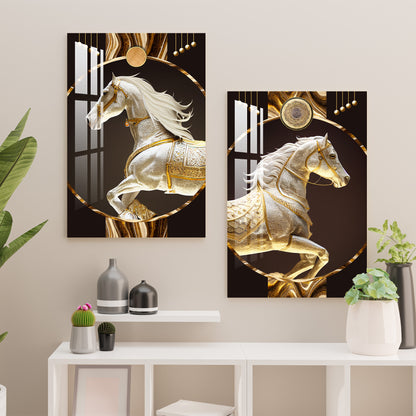 Horses of Fortune Acrylic Wall Art (Set Of 2)