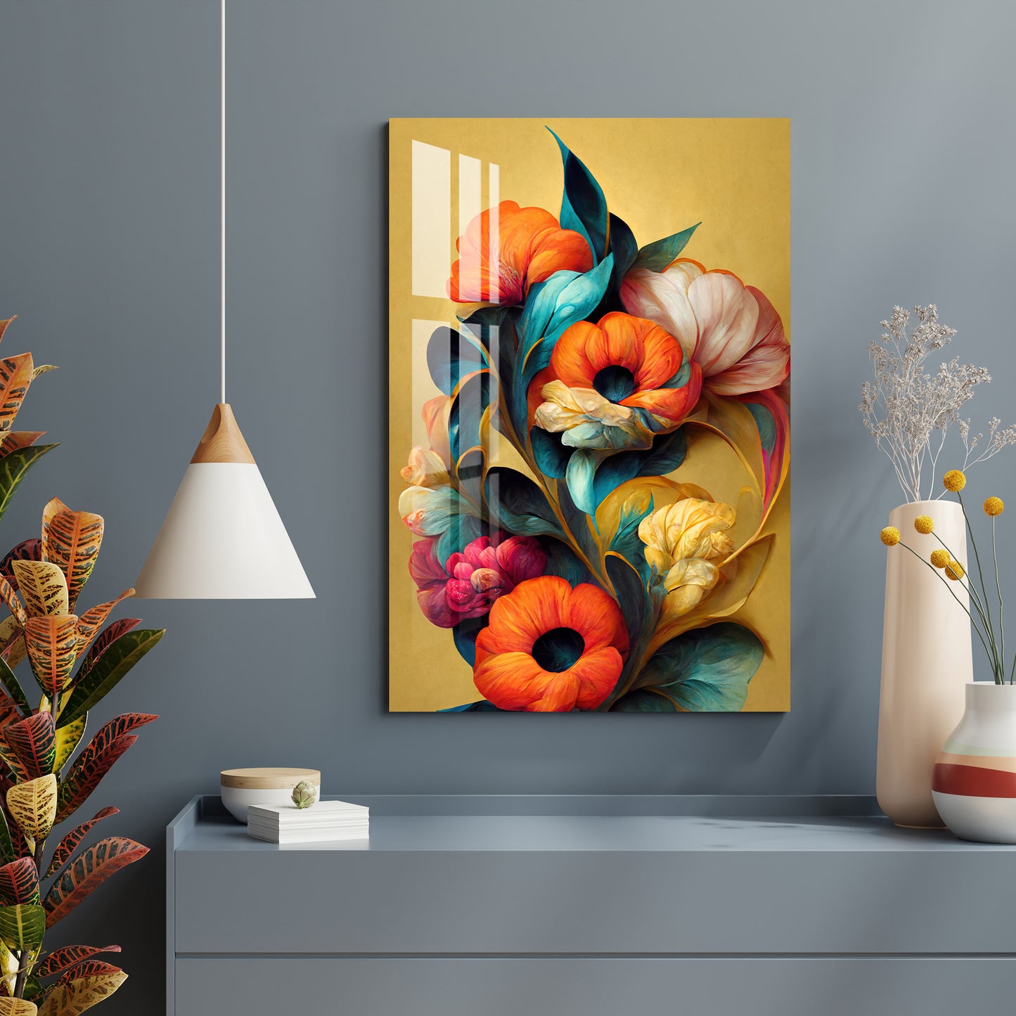 Radiant Flowers Acrylic Wall Art