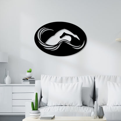 Swimming Metal Wall Art