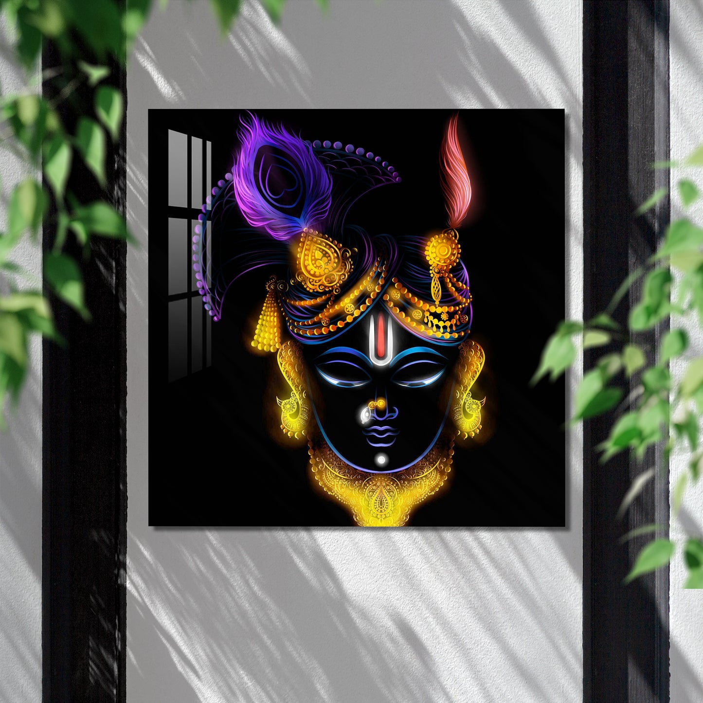 Glowing Shreenathji Acrylic Wall Art