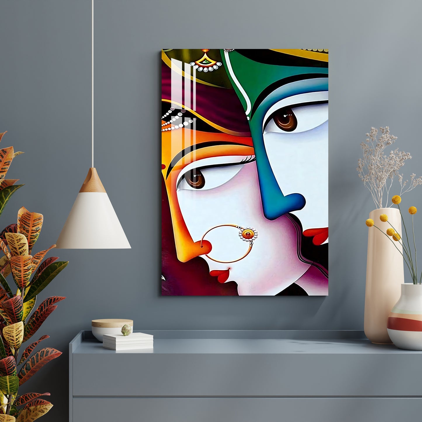 Face of Radha Krishna Acrylic Wall Art