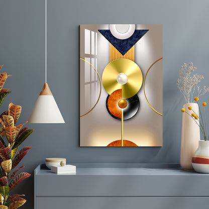 Golden & Black Disc Acrylic Wall Art