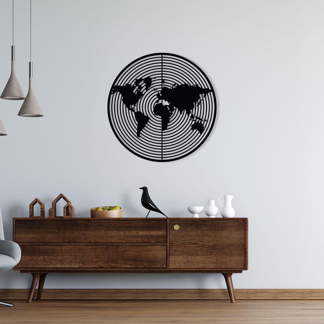 World Map Metal Wall Art