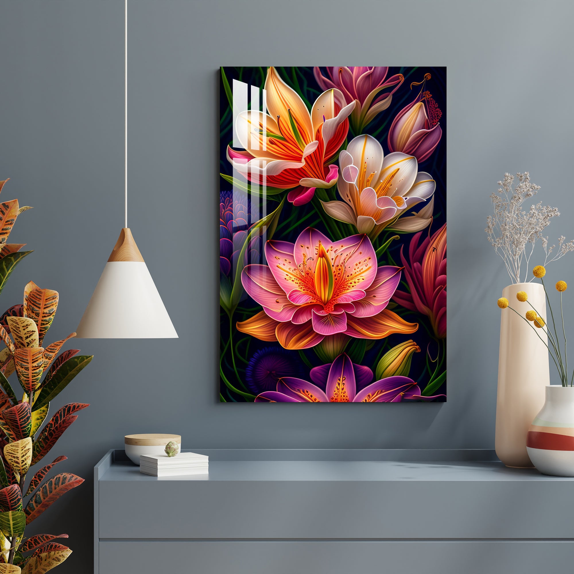 Fantasy Flowers Acrylic Wall Art