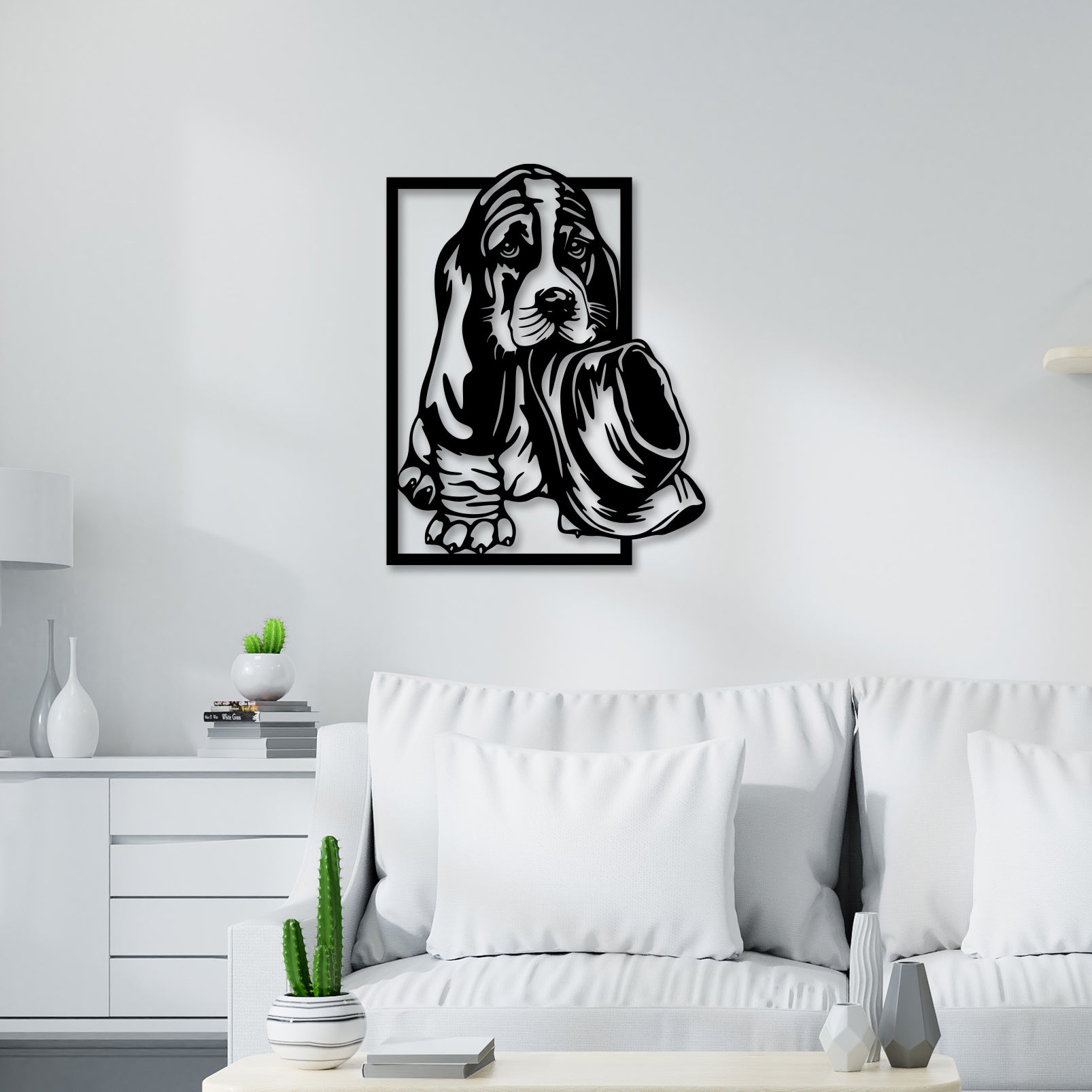 Dog with Hat Metal Wall Art