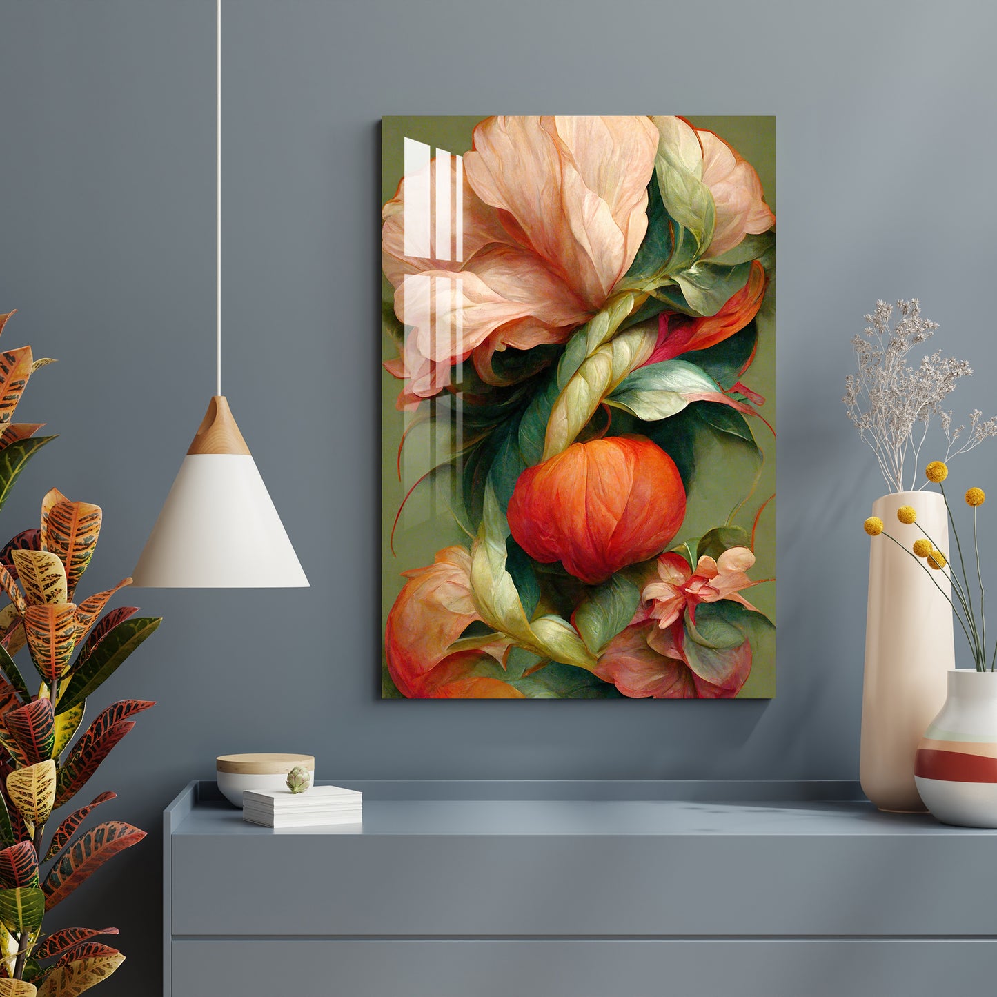 Baroque Style Floral Acrylic Wall Art