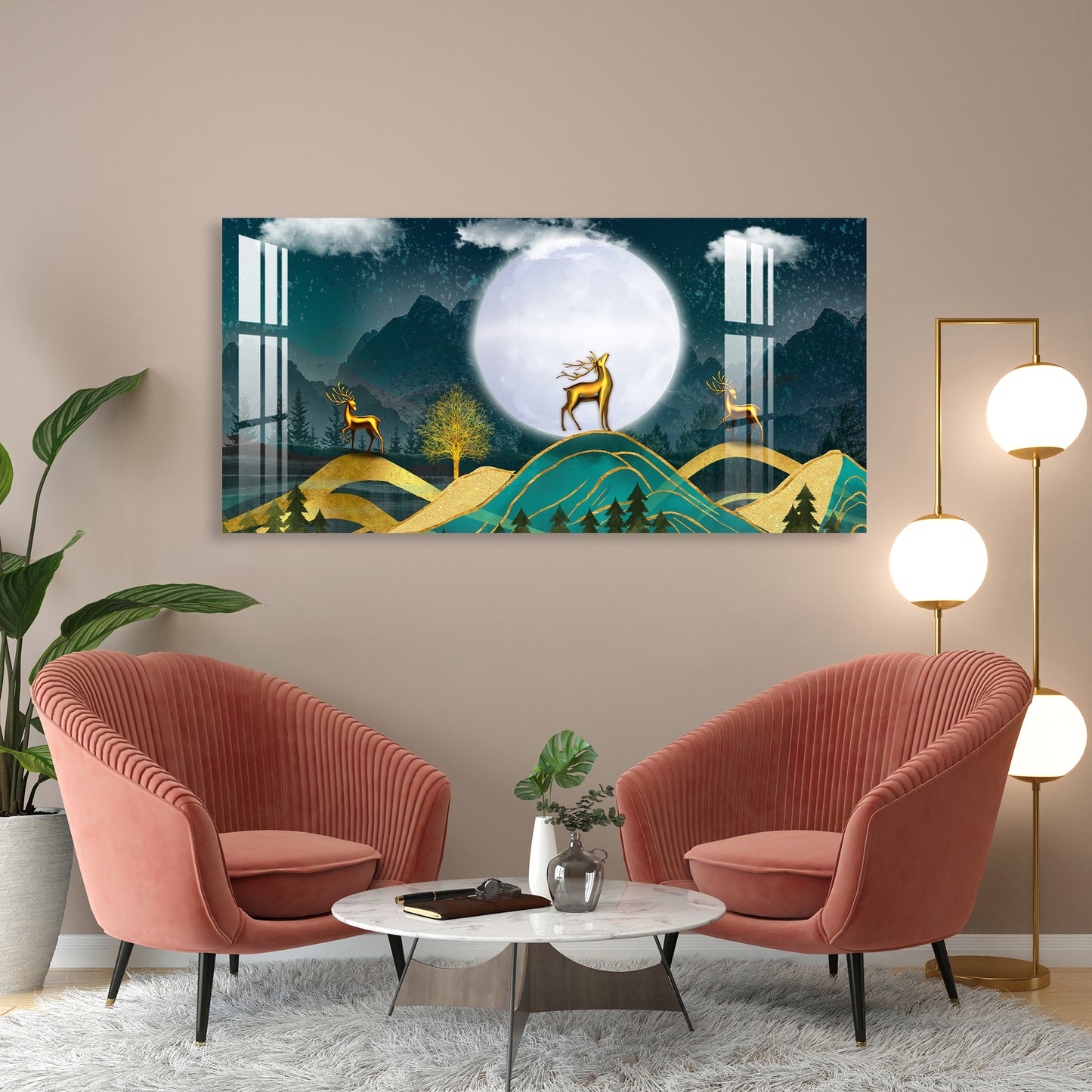 Cloudy Forest Night Acrylic Wall Art