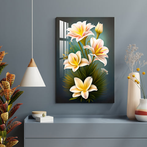 Beautiful White Lilies Acrylic Wall Art