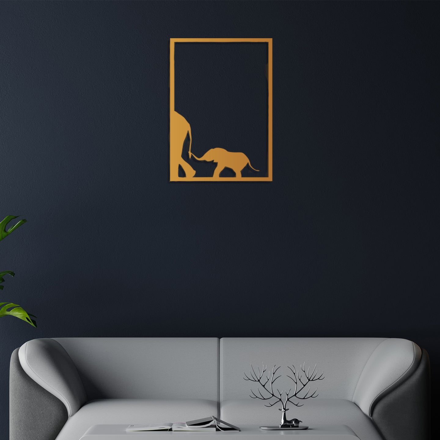 Elephant Family Metal Wall Art