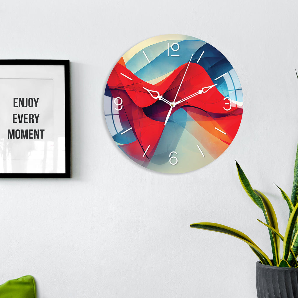 Round Colored Printed Acrylic Wall Clock