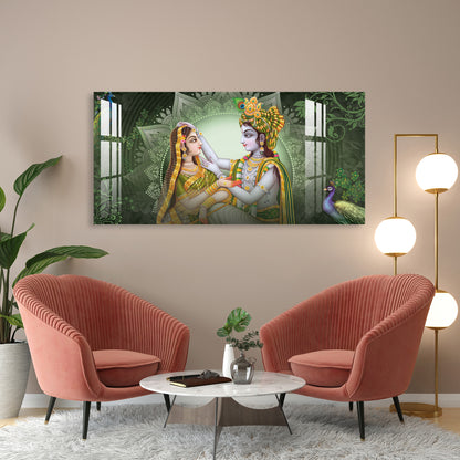 Sitting Radha Krishna Acrylic Wall Art