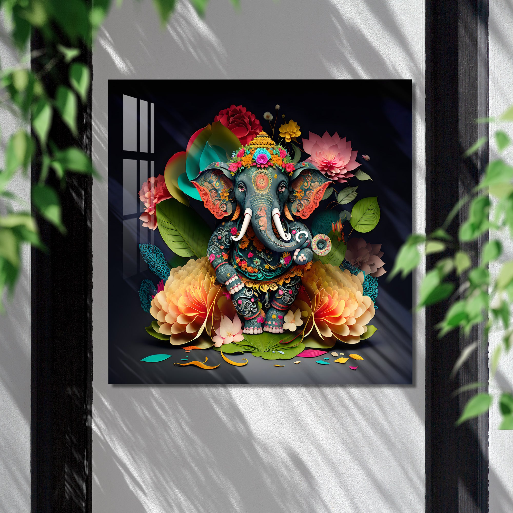 Colorful Ganpati Acrylic Wall Art