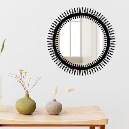 Contemporary Round Metal Wall Mirror