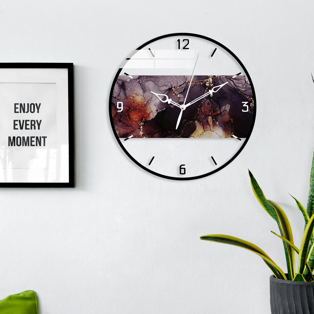 Abstract Epoxy Art Printed Acrylic Wall Clock