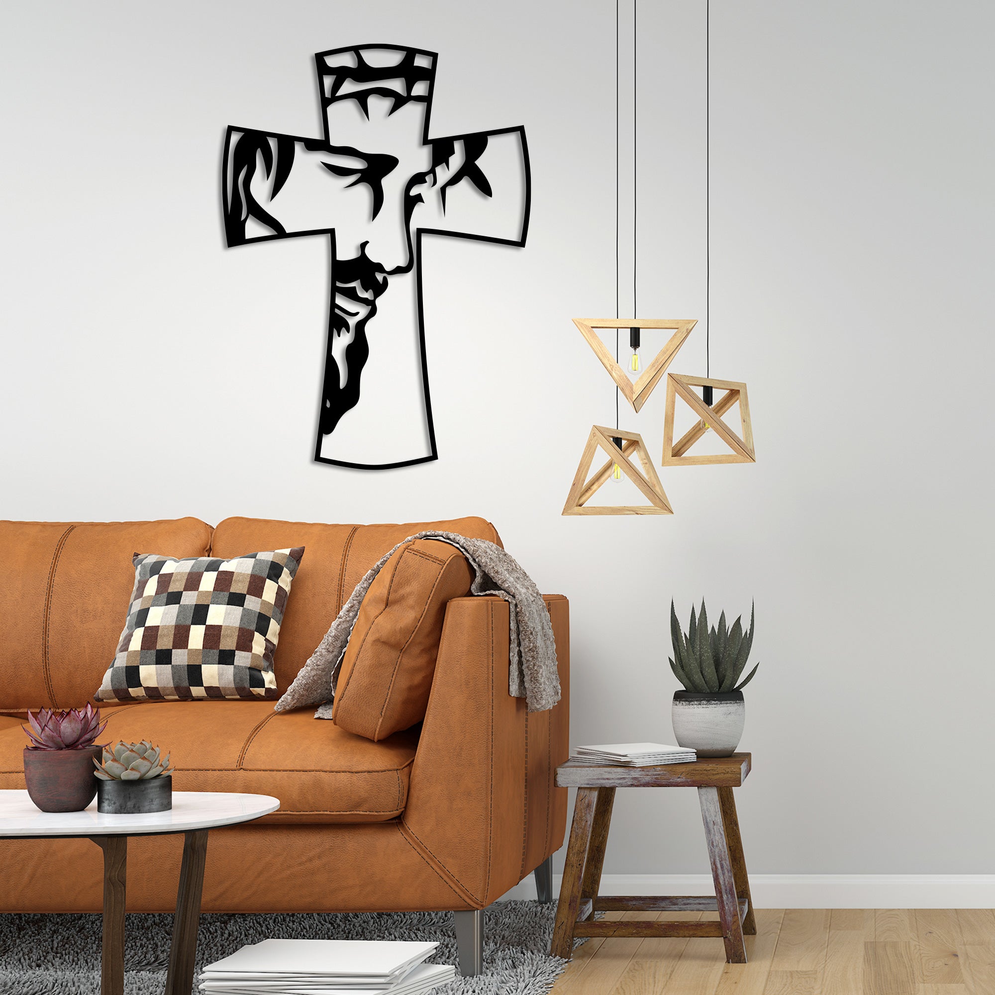 Jesus on Cross Symbol Metal Wall Art