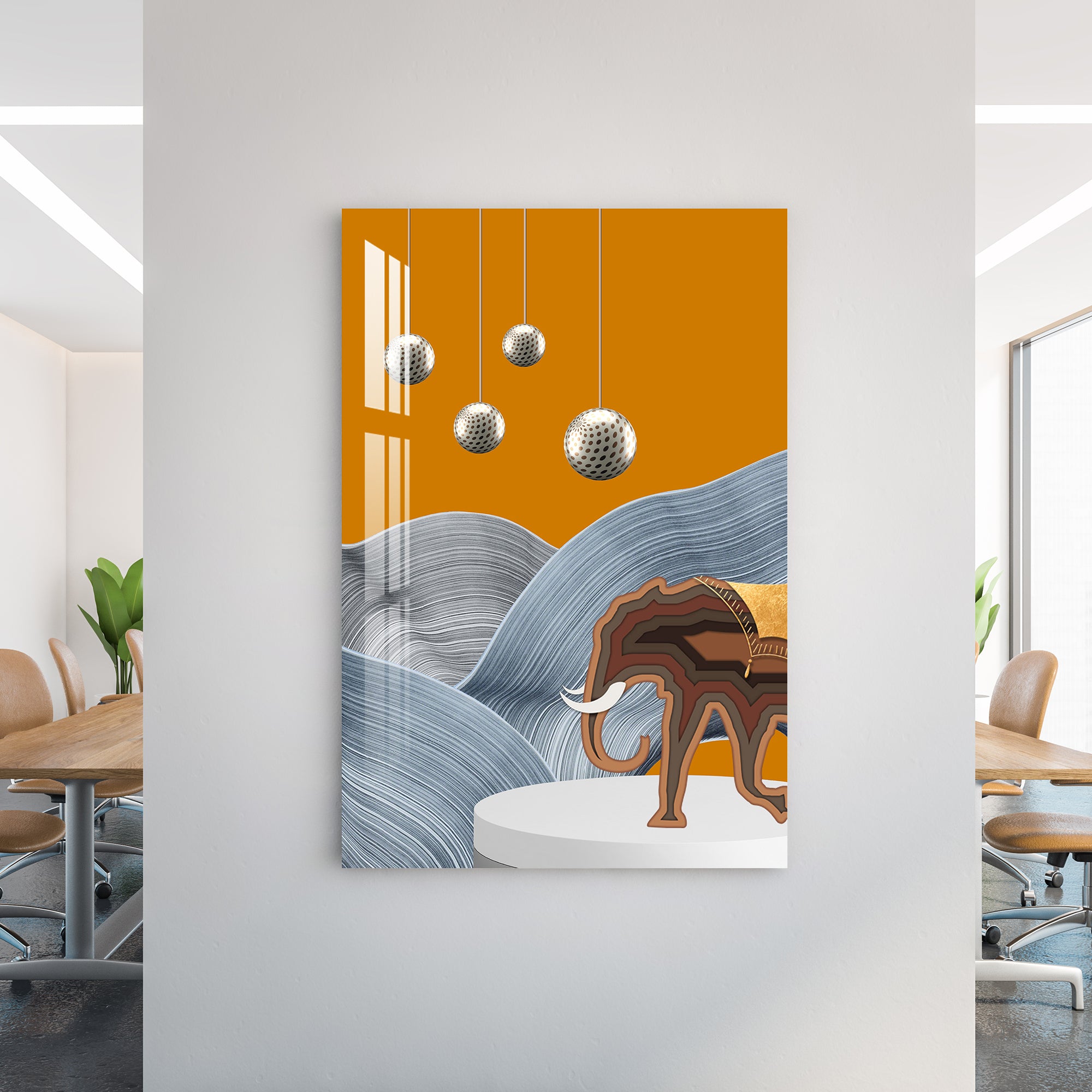 Unique Elephant Walking Acrylic Wall Art