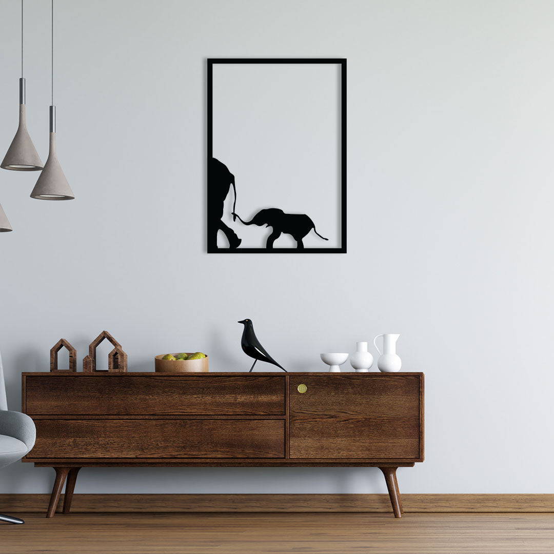 Elephant Family Metal Wall Art