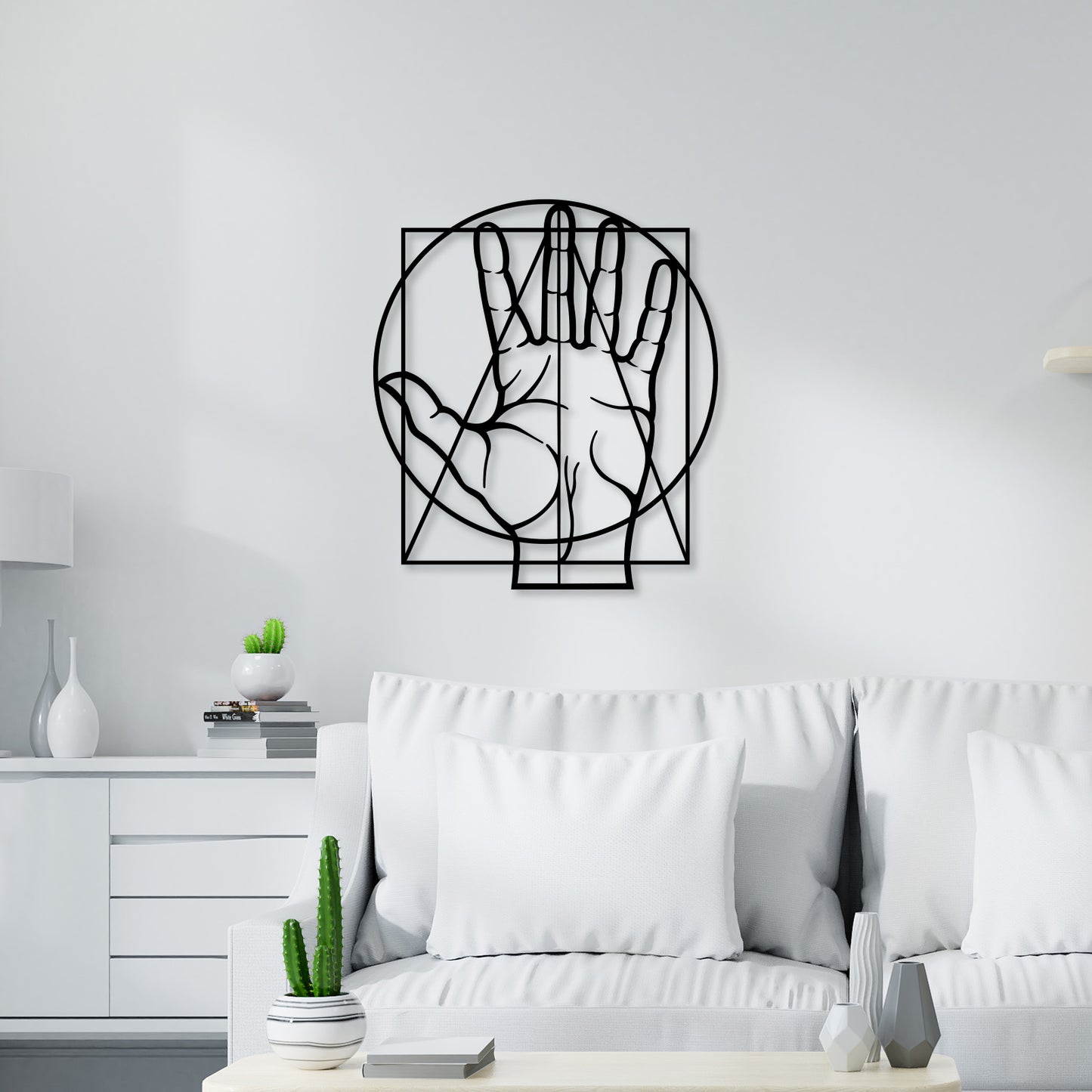 Geometric Hand Metal Wall Art