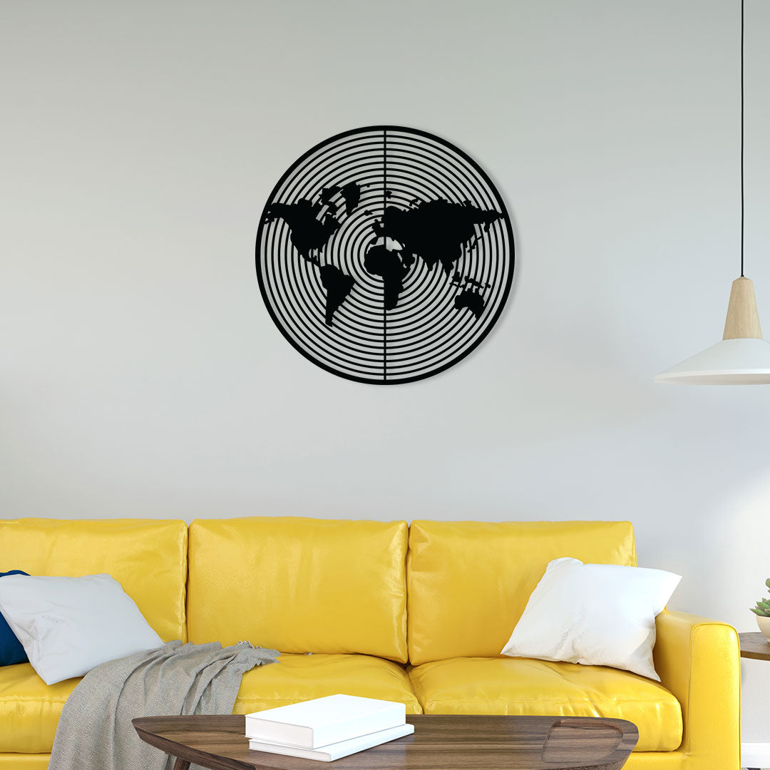 World Map Metal Wall Art