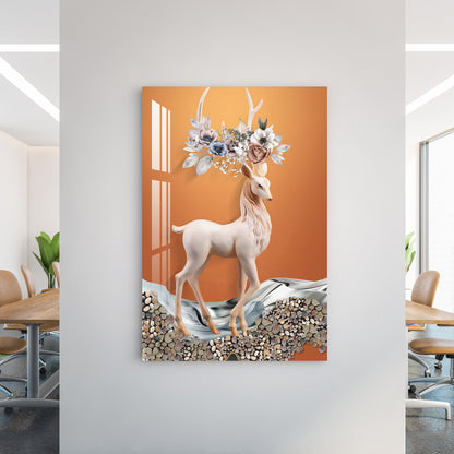 Fascinating White Deer Acrylic Wall Art