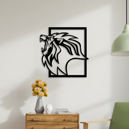 Ferocious Lion Metal Wall Art