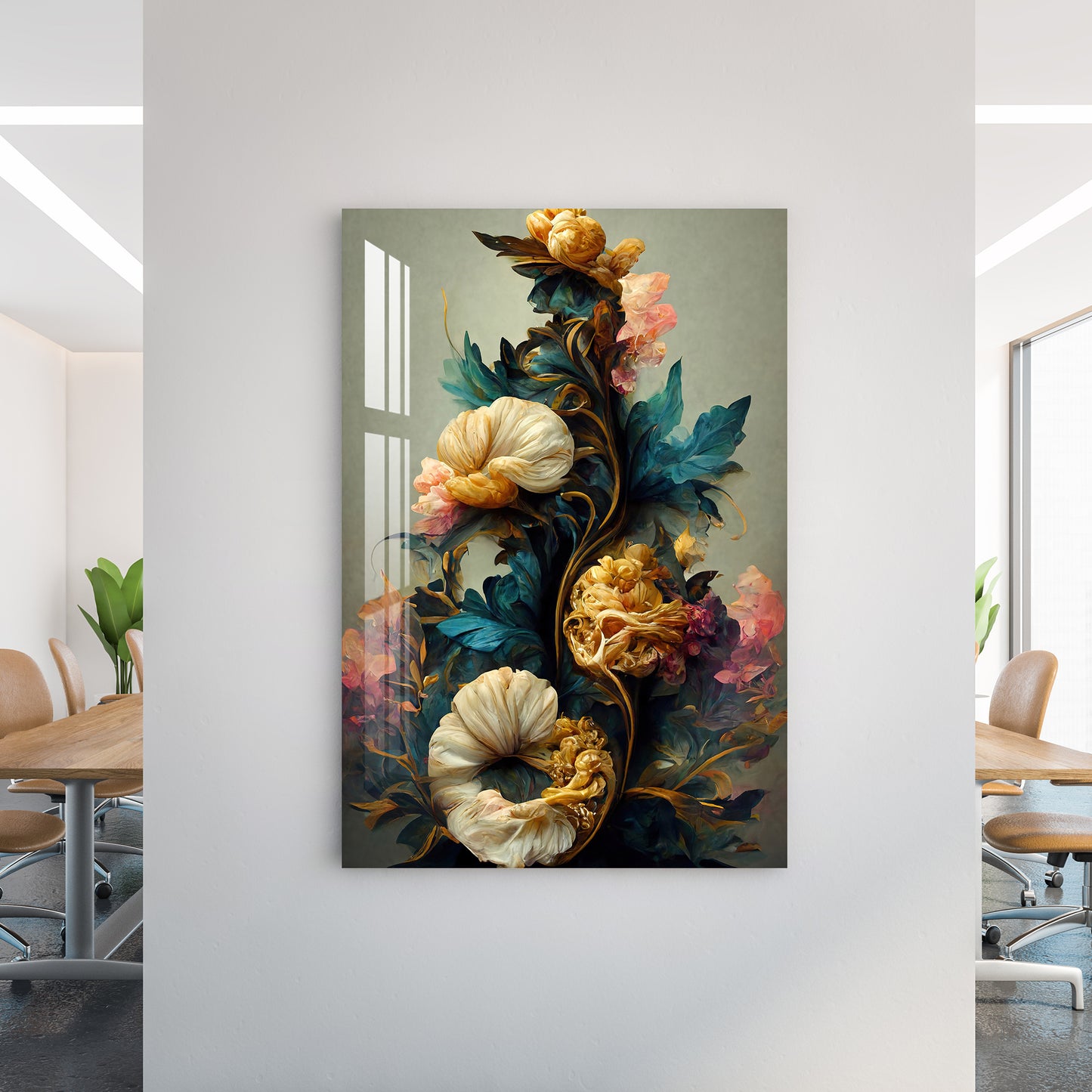 Winter Flowers Acrylic Wall Art