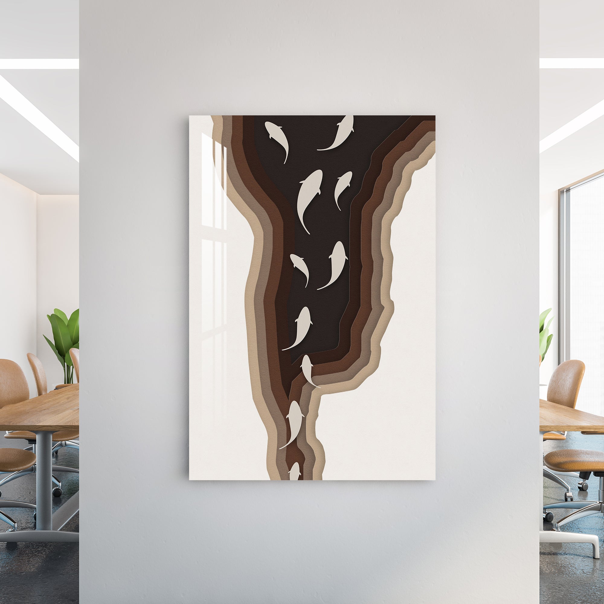 Fishes in Downstream Acrylic Wall Art