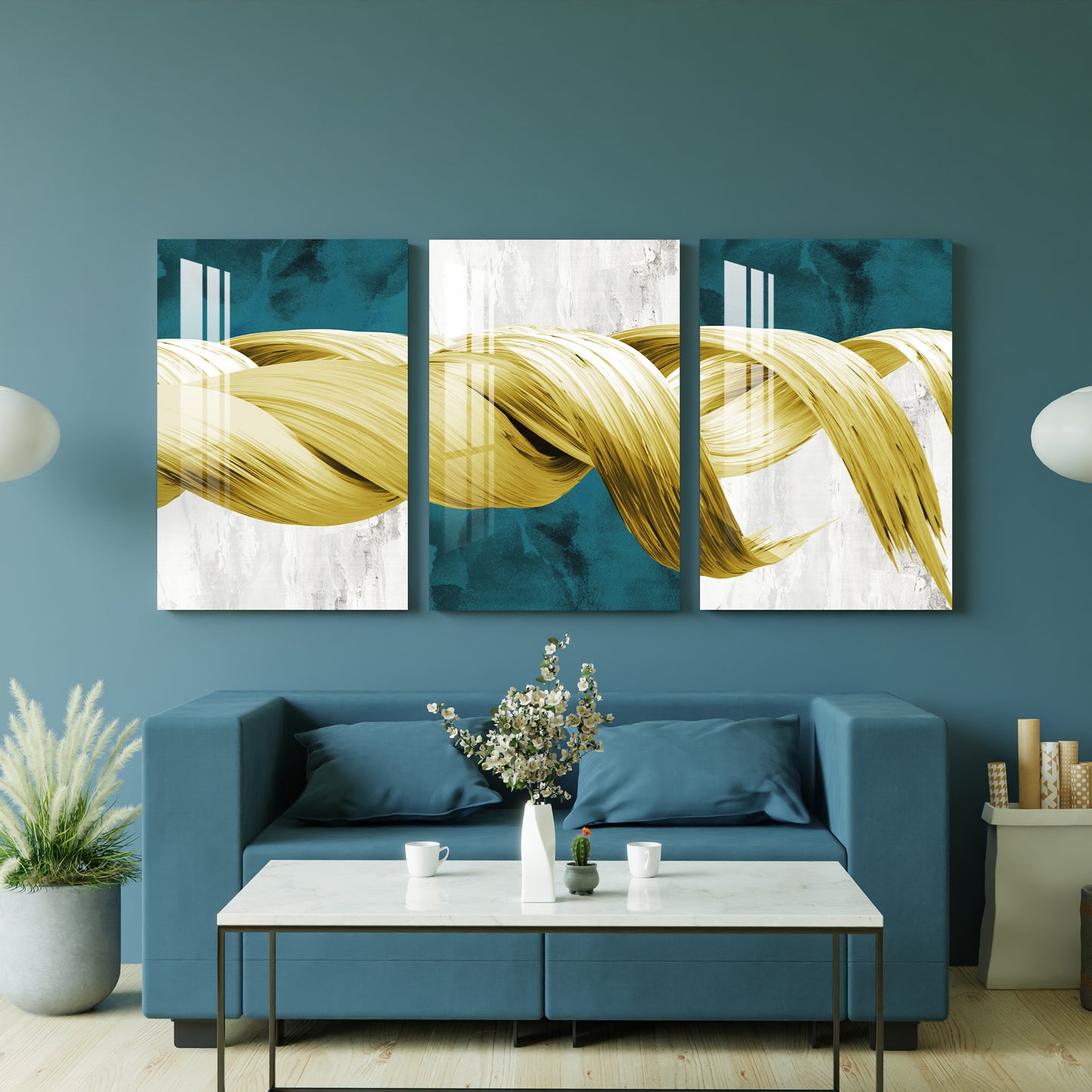 Golden Knot Acrylic Wall Art (Set of 3)