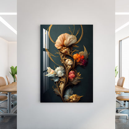 Rococo Flowers Acrylic Wall Art