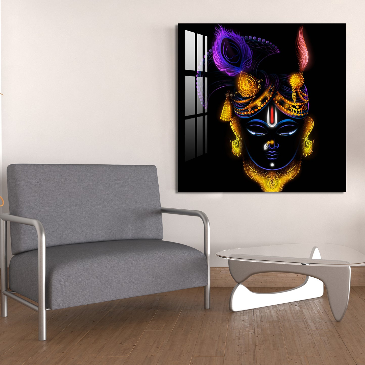 Glowing Shreenathji Acrylic Wall Art