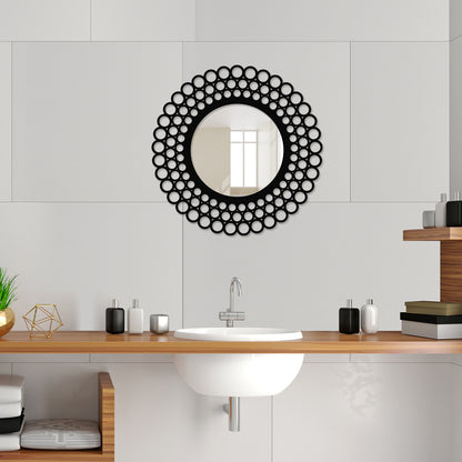 Pebble Style Round Metal Wall Mirror