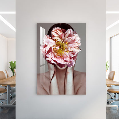 Modern Floral Girl Acrylic Wall Art