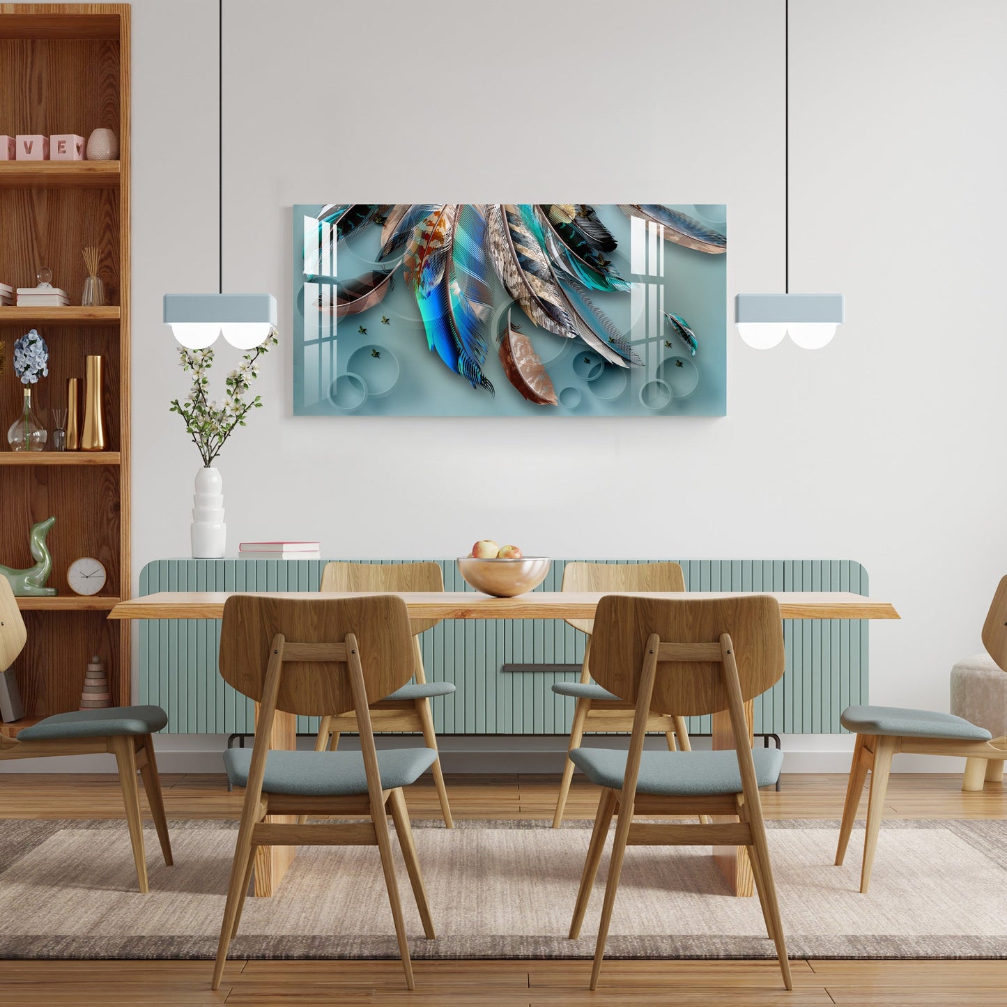 Feather of Fortune Acrylic Wall Art - 29.5X14.5 Inch / 5MM