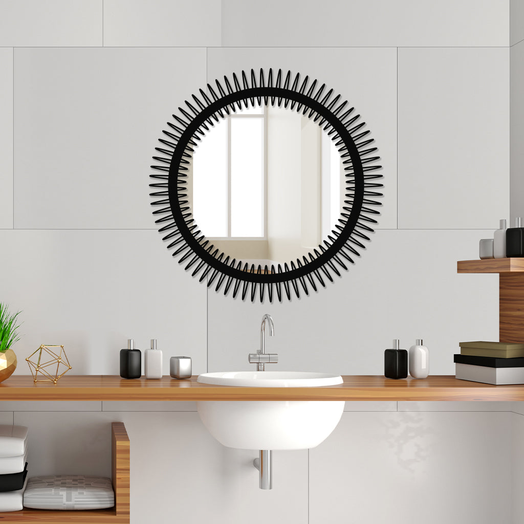 Contemporary Round Metal Wall Mirror