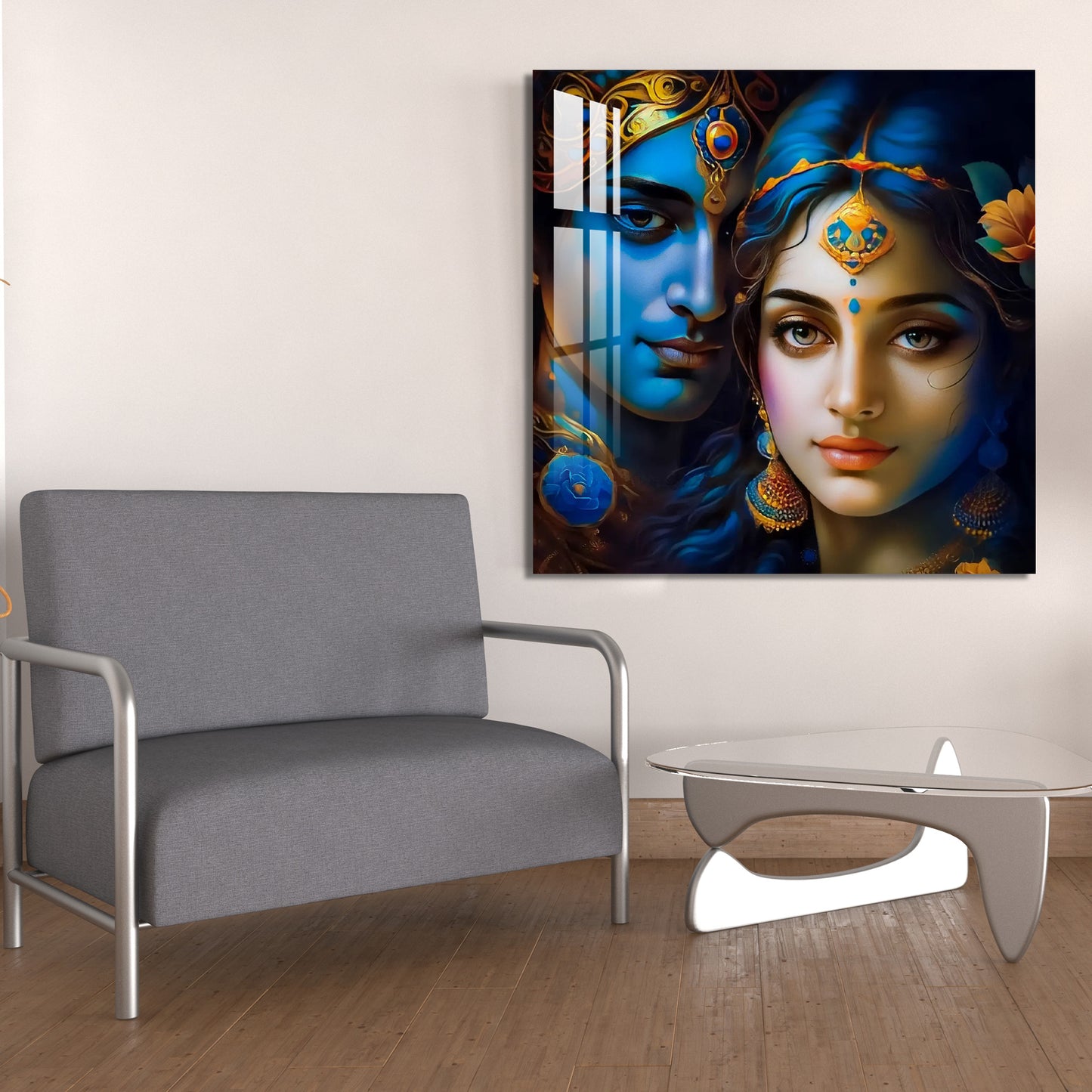 Beautiful Krishna Radha Acrylic Wall Art