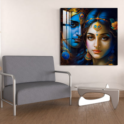 Beautiful Krishna Radha Acrylic Wall Art