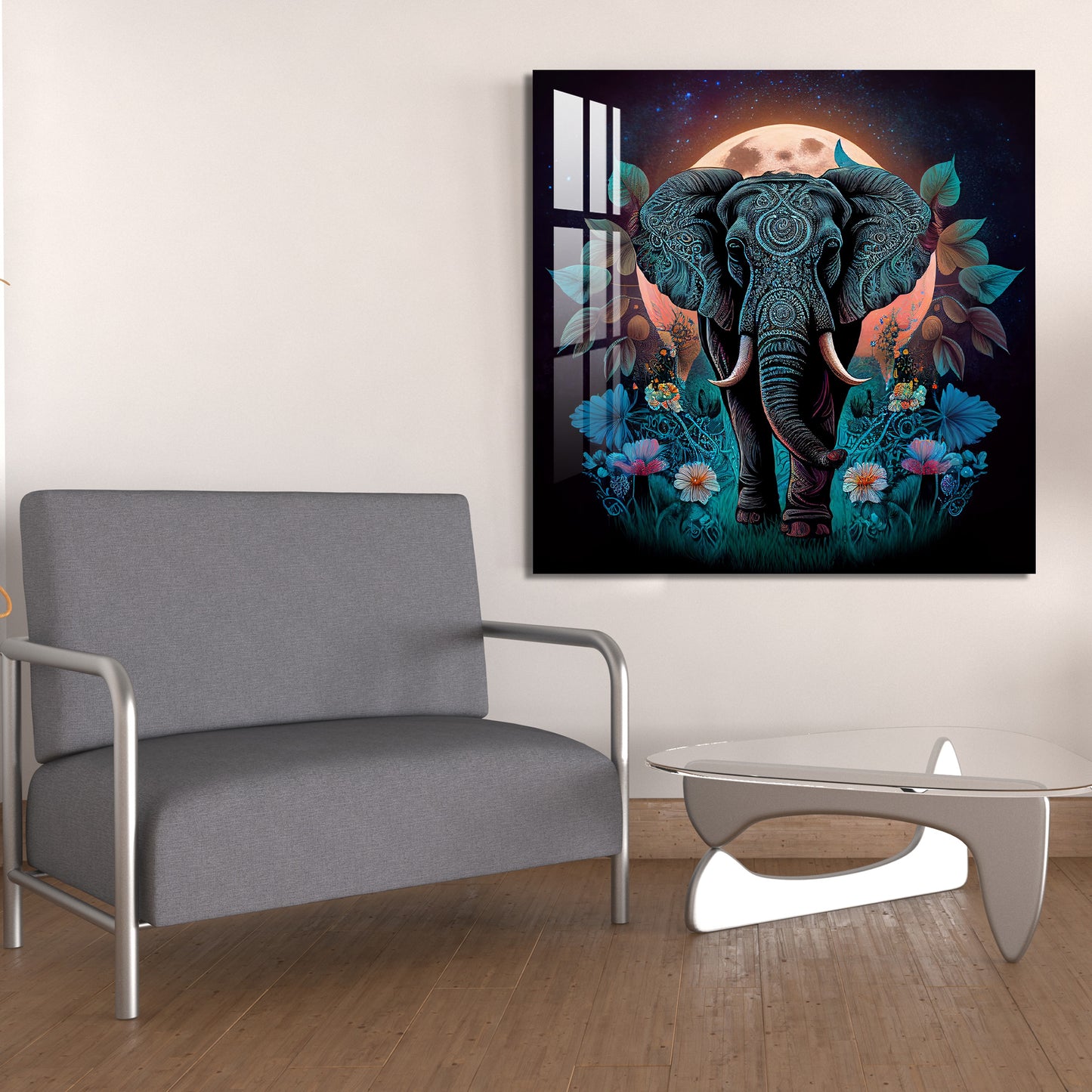 Decorated Elephant Acrylic Wall Art