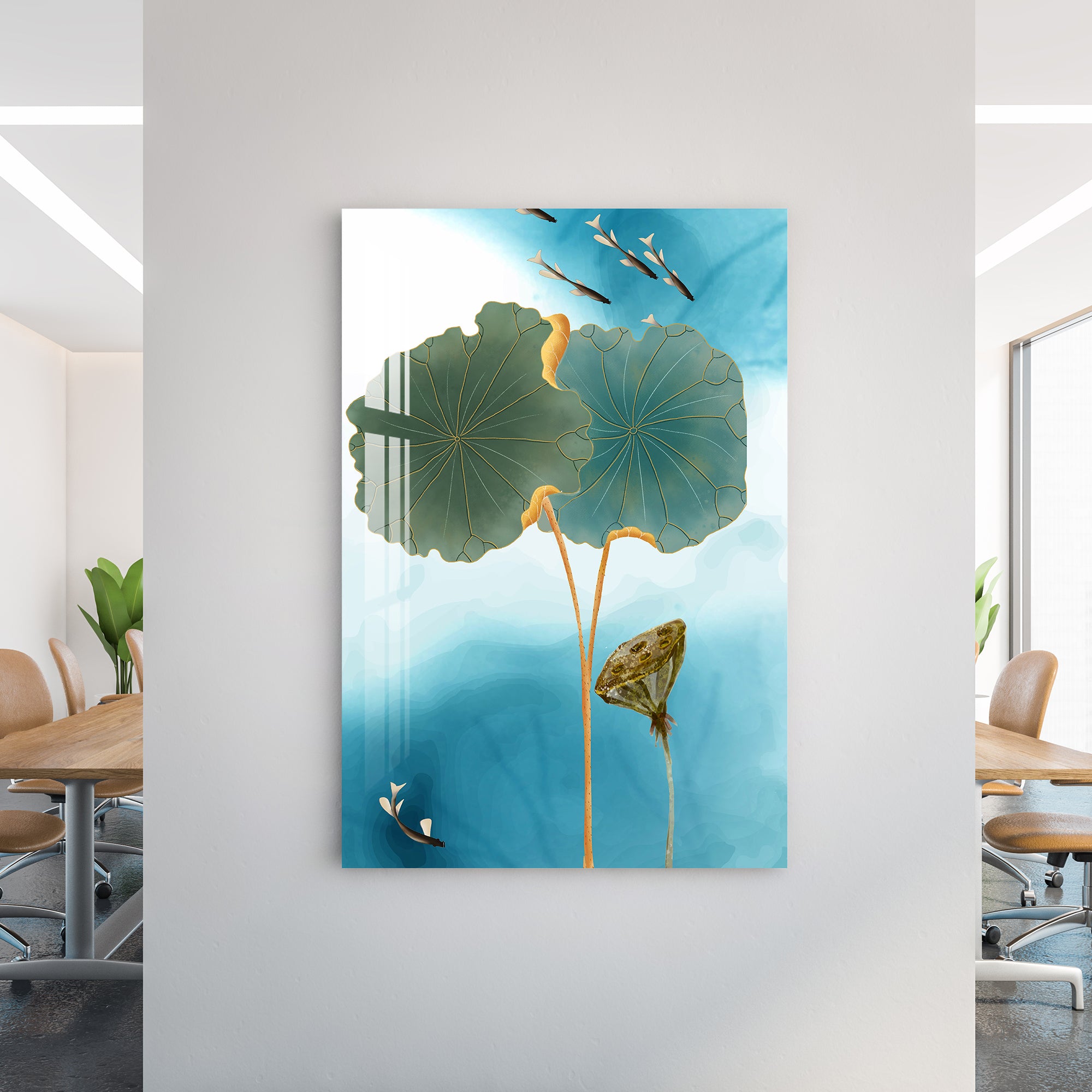 Chinese Lotus Acrylic Wall Art