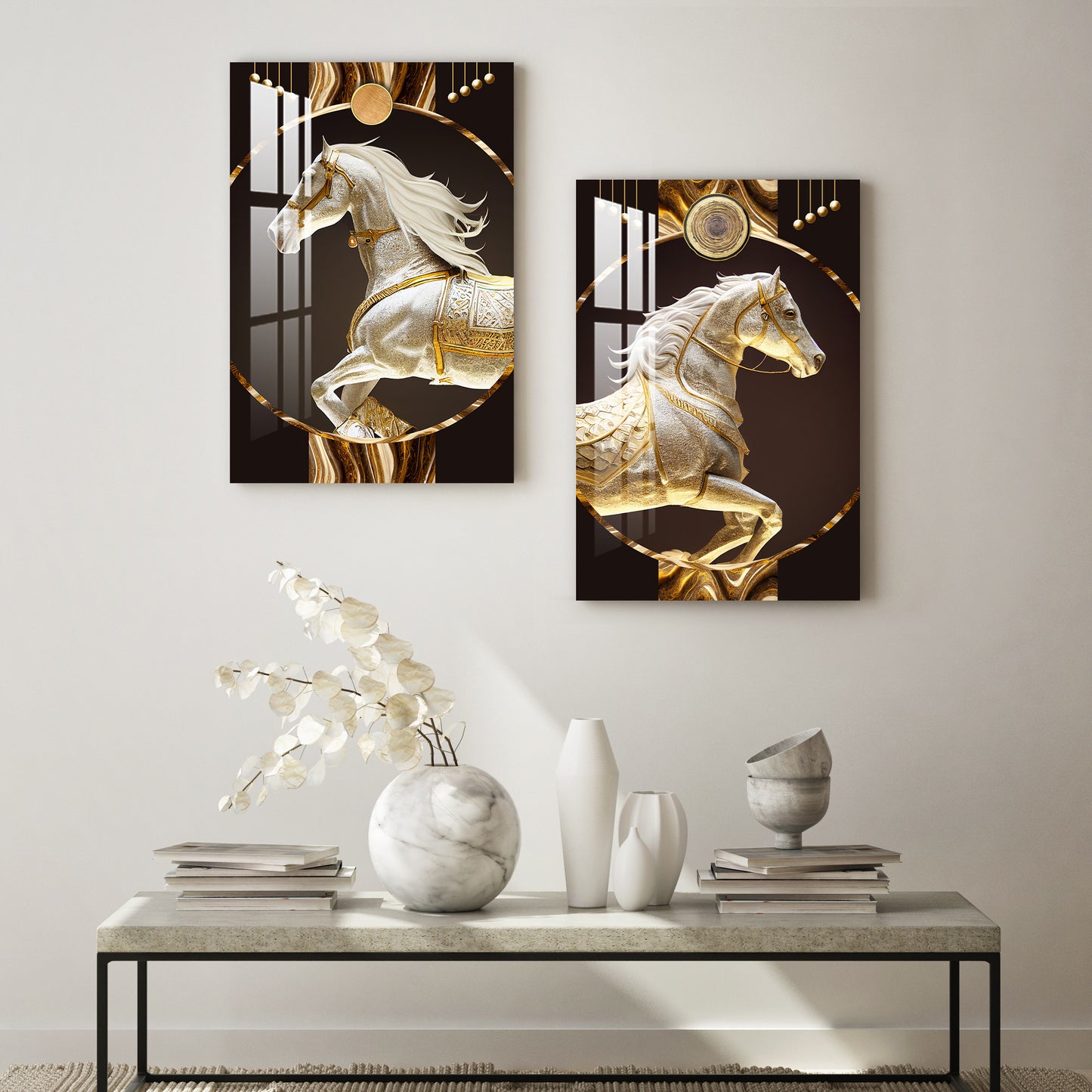 Horses of Fortune Acrylic Wall Art (Set Of 2)