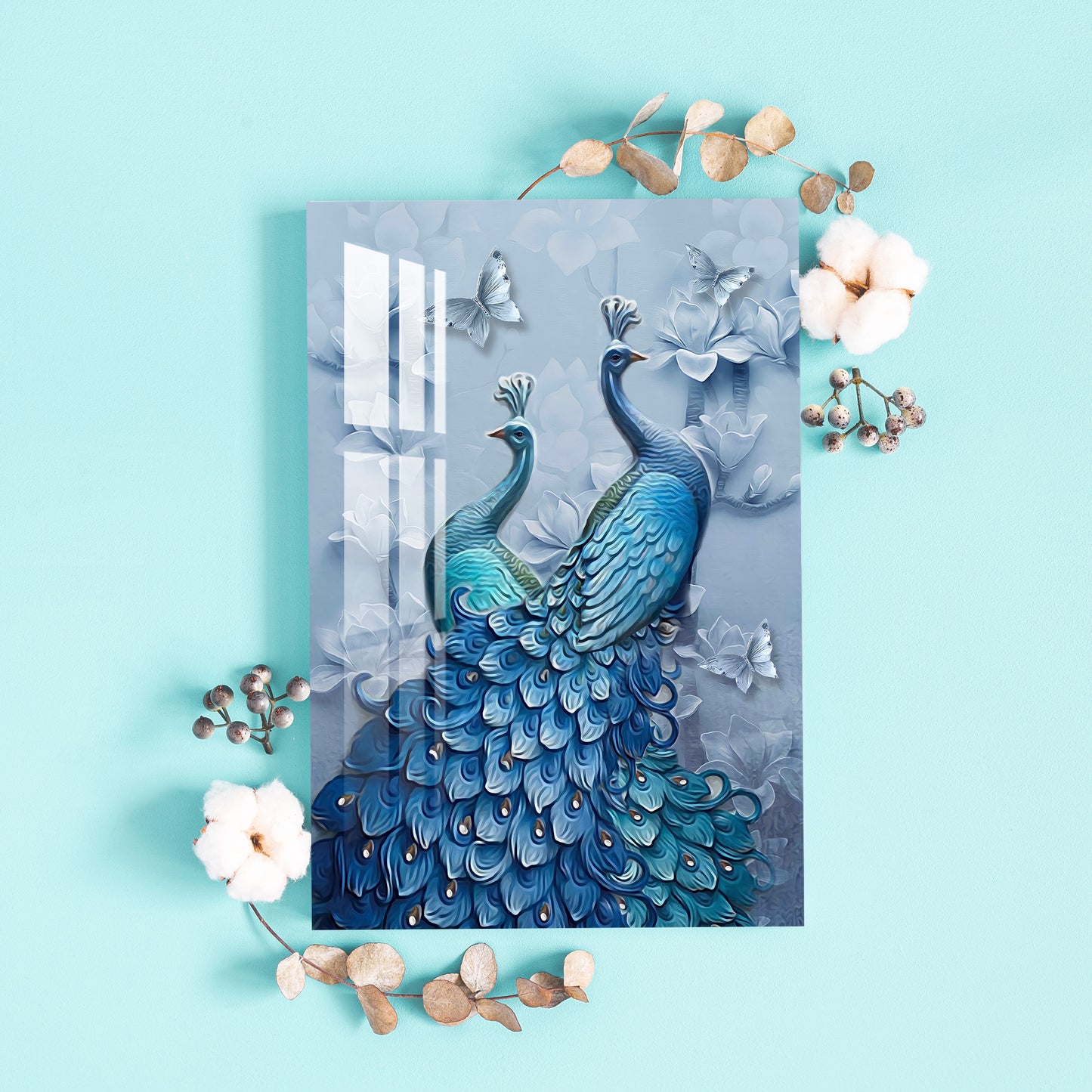 Loving Peacock Pair Acrylic Wall Art