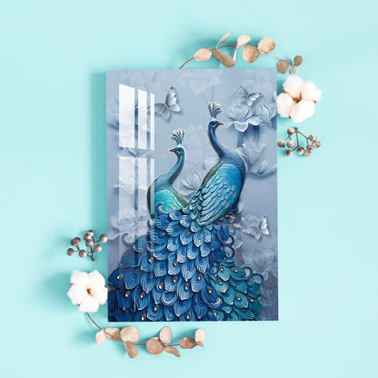 Loving Peacock Pair Acrylic Wall Art