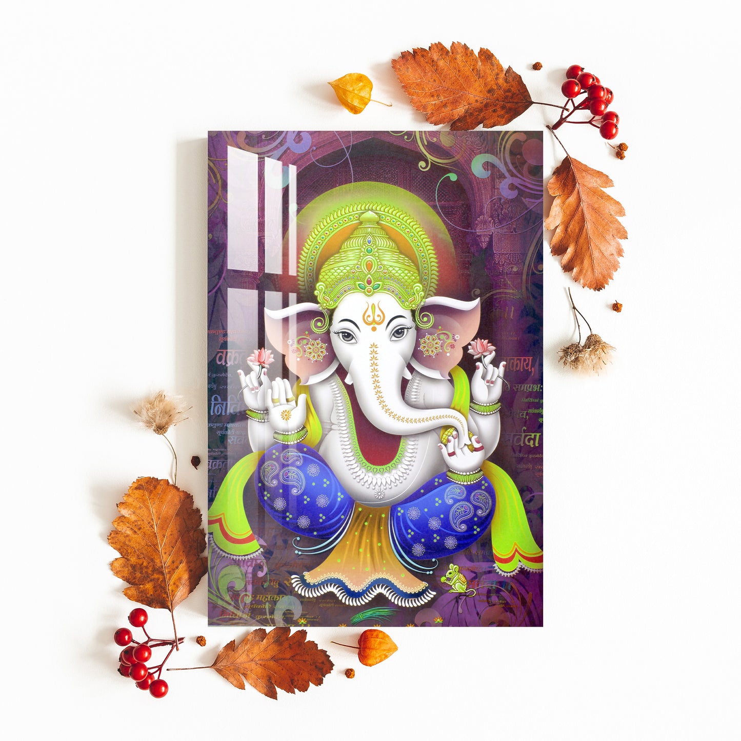 Colorful Lord Ganesh Acrylic Wall Art