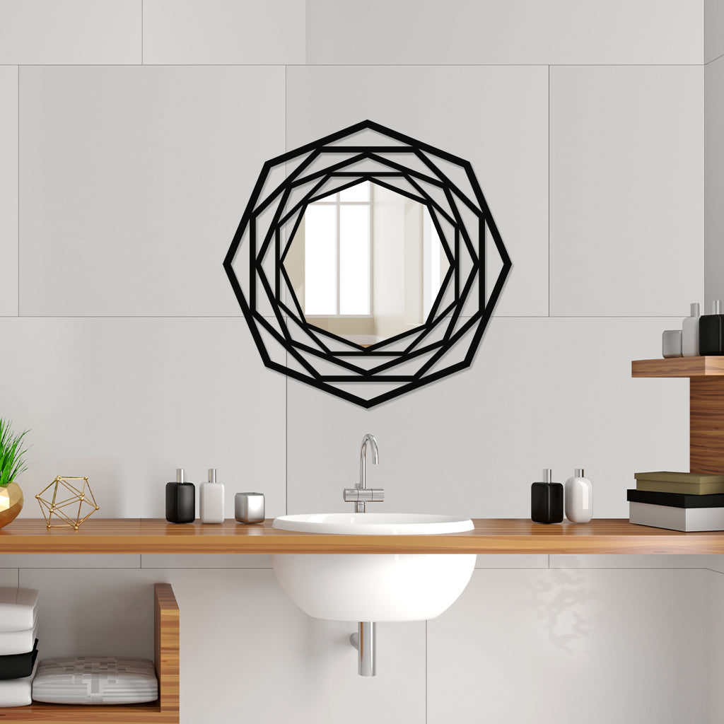 Octagonal Shaped Metal Wall Mirror