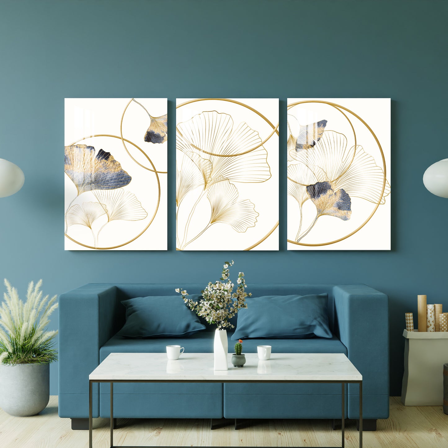 Gingko Biloba Acrylic Wall Art (Set of 3)