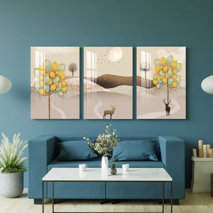 Boho Asthetic Acrylic Wall Art (Set of 3)